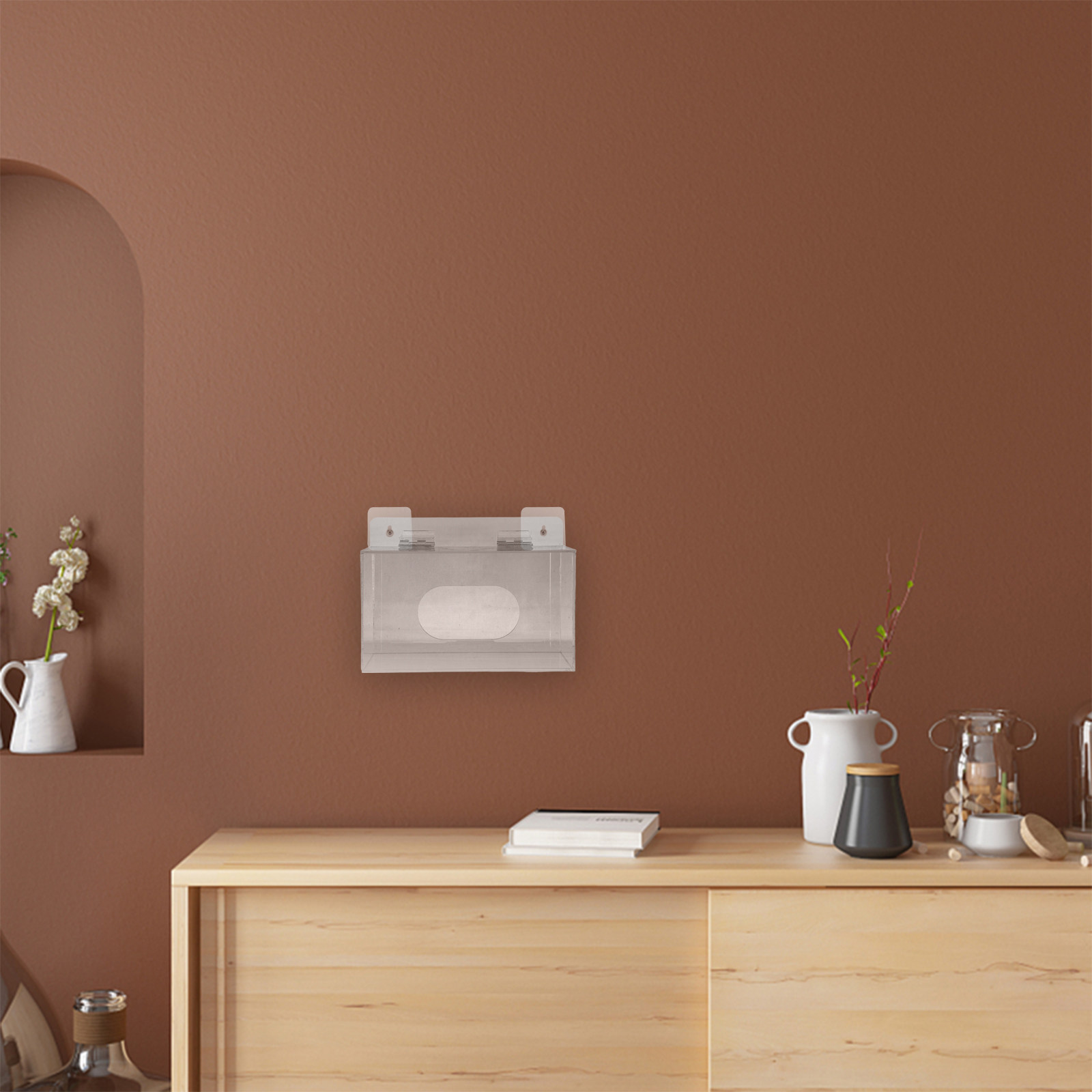 Face Mask Storage Box - Acrylic Face Mask Organizer Wall Mount